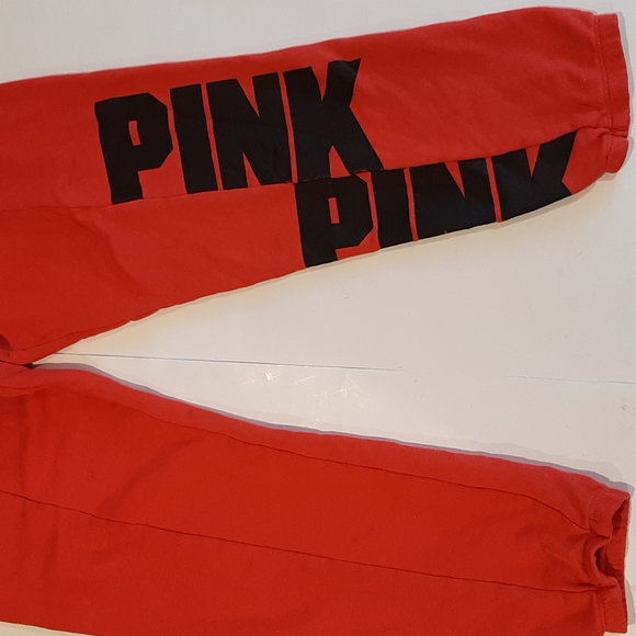 Women's Size S Victoria's Secret Pink Jogger Pants Orange/Black - Picture 7 of 12